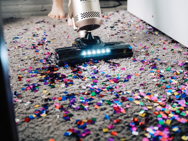 Professional home cleaning service in a bright living room